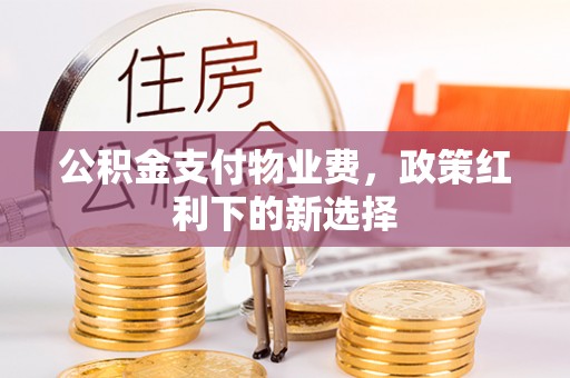 政和公积金支付物业费，政策红利下的新选择