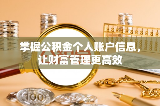 政和掌握公积金个人账户信息，让财富管理更高效