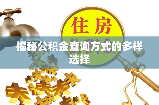 政和揭秘公积金查询方式的多样选择